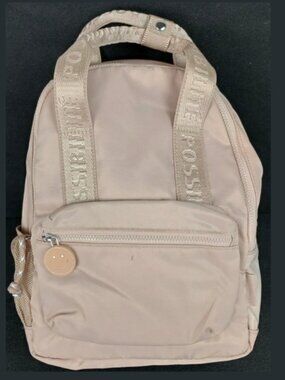 Divided H&M Beige Smiley Face Charm Top Handle Shoulder Straps Backpack Purse‎